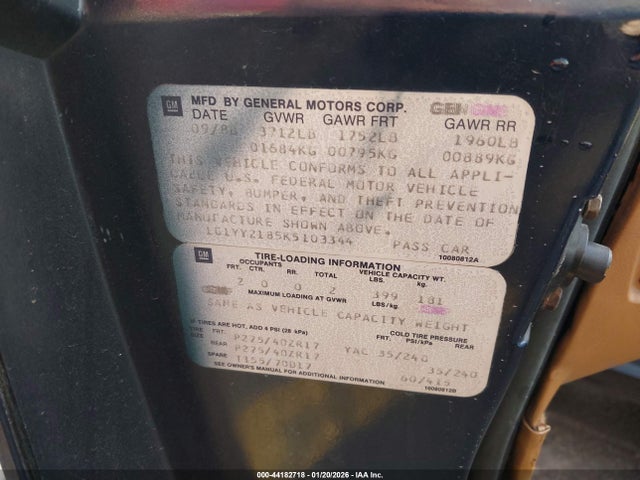 1989 CHEVROLET CORVETTE 1G1YY2185K5103344 Photo 8