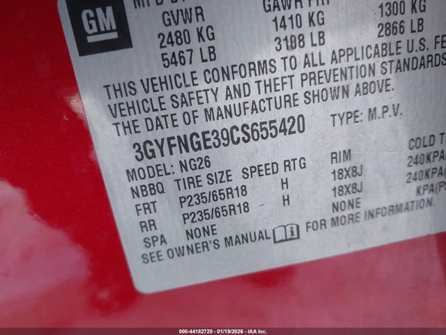 2012 CADILLAC SRX 3GYFNGE39CS655420 Photo 8