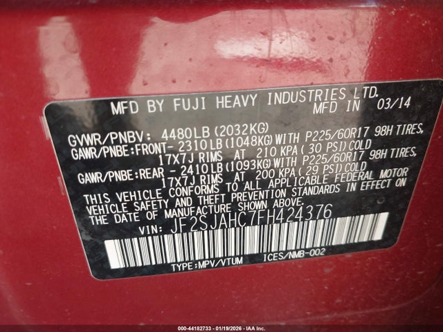 Subaru Forester 2.5i Limited 2015 JF2SJAHC7FH424376 Image 9