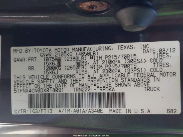 2013 TOYOTA TACOMA 5TFNX4CN0DX018091 Photo 8