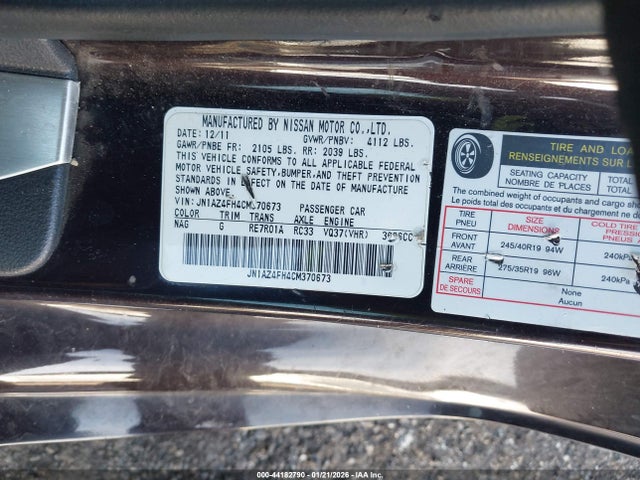 2012 NISSAN 370Z JN1AZ4FH4CM370673 Photo 8