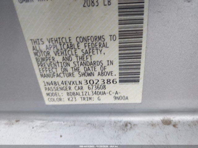 2020 NISSAN ALTIMA 1N4BL4EVXLN302386 Photo 8