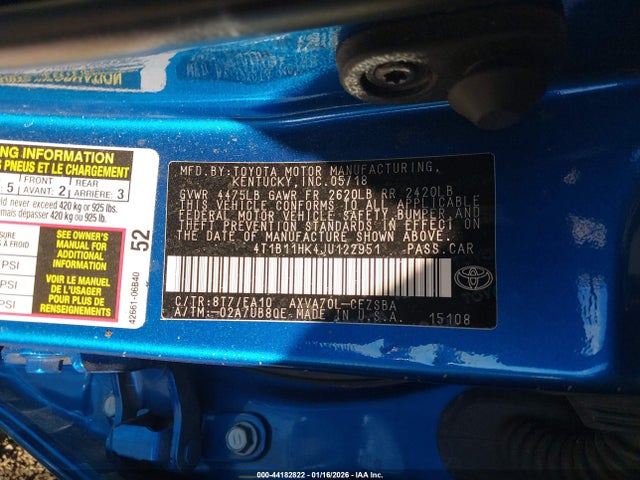 4T1B11HK4JU122951 Toyota CAMRY SE