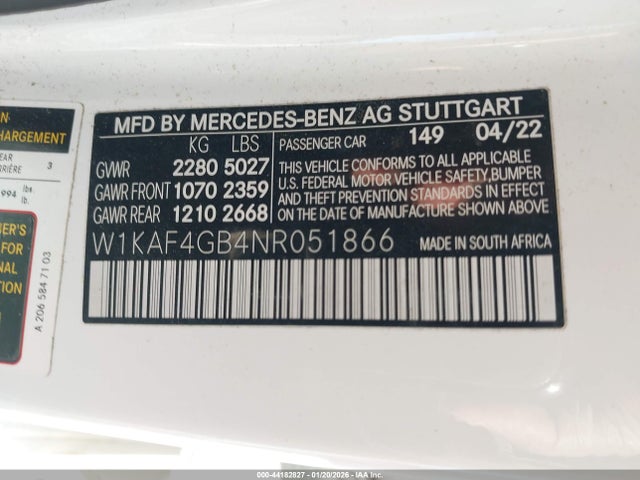 2022 MERCEDES-BENZ C 300 W1KAF4GB4NR051866 Photo 8