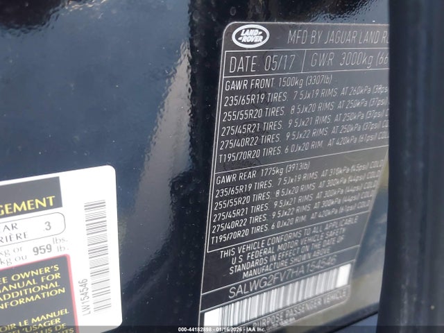 SALWG2FV7HA154546 Land Rover Range Rover Sport 3.0l V6 Supercharged Se