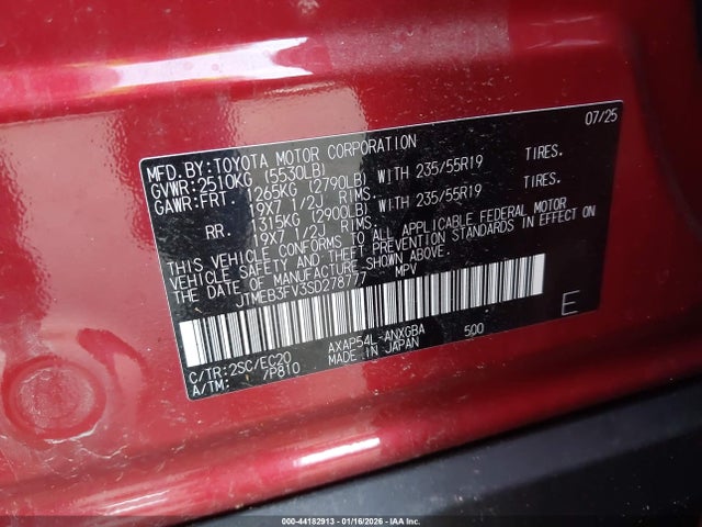 JTMEB3FV3SD278777 Toyota Rav4 Plug-in Hybrid Xse
