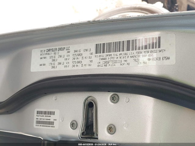 44182939 :رقم المزاد ، 1C6RD6FT7CS331318 vin ، 2012 Ram 1500 St مزاد بيع