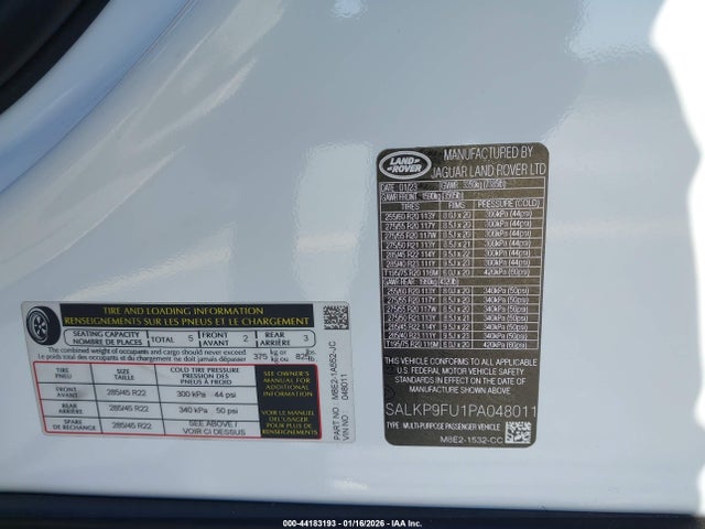SALKP9FU1PA048011 Land Rover Range Rover P400 Se