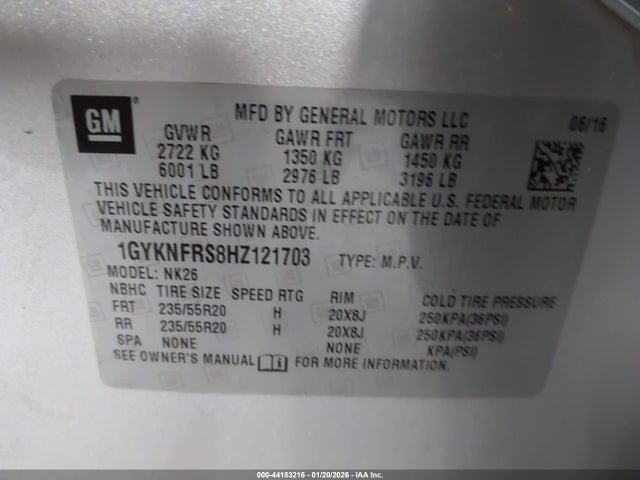 2017 CADILLAC XT5 1GYKNFRS8HZ121703 Photo 8