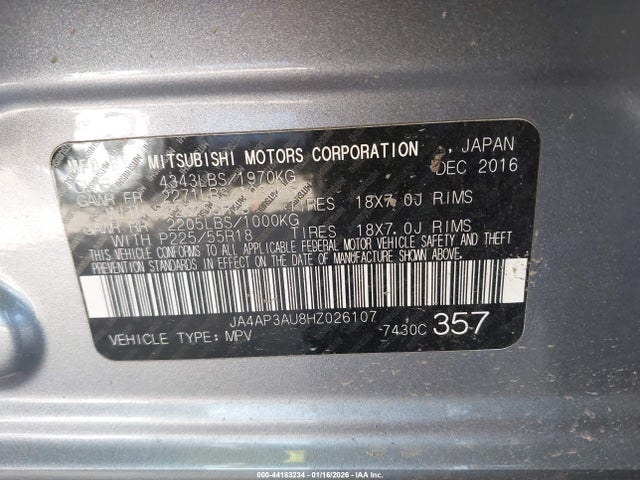 2017 MITSUBISHI OUTLANDER SPORT JA4AP3AU8HZ026107 Photo 8