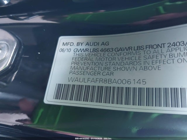 2011 AUDI A5 WAULFAFR8BA006145 Photo 8