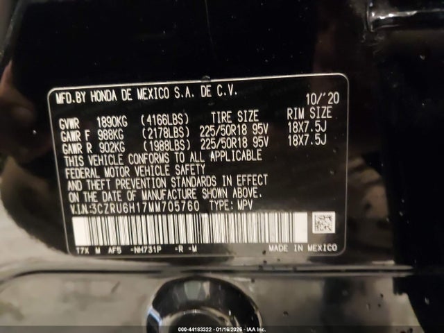 2021 HONDA HR-V 3CZRU6H17MM705760 Photo 8