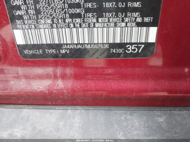 2021 MITSUBISHI OUTLANDER SPORT JA4ARUAU7MU007636 Photo 8