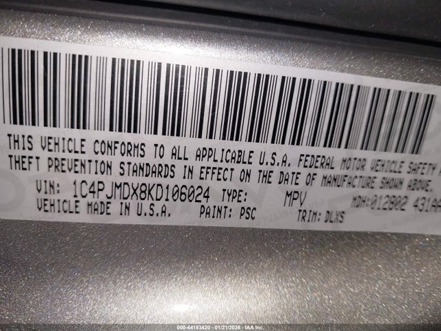 2019 JEEP CHEROKEE 1C4PJMDX8KD106024 Photo 8
