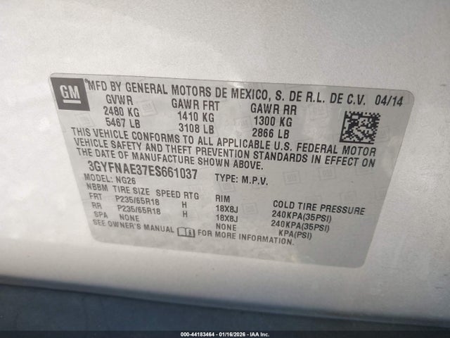 2014 CADILLAC SRX 3GYFNAE37ES661037 Photo 8