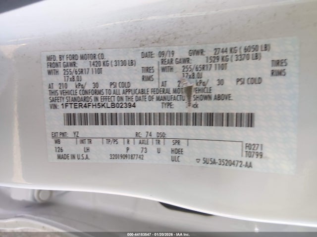 2019 FORD RANGER 1FTER4FH5KLB02394 Photo 8