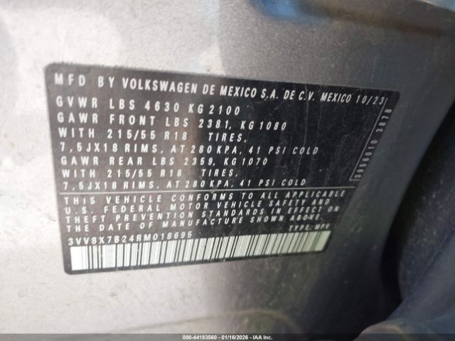 2024 VOLKSWAGEN TAOS 3VV8X7B24RM018695 Photo 8