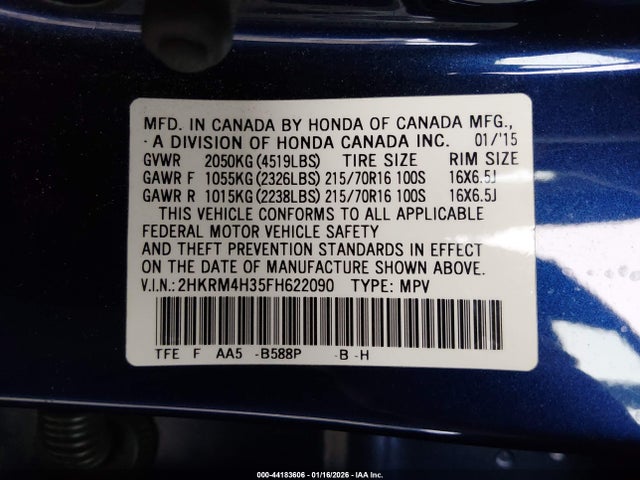 2HKRM4H35FH622090 Honda CR-V LX