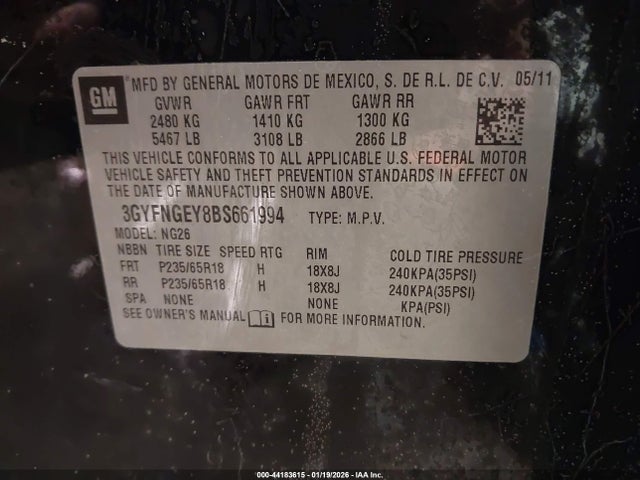 2011 CADILLAC SRX 3GYFNGEY8BS661994 Photo 8