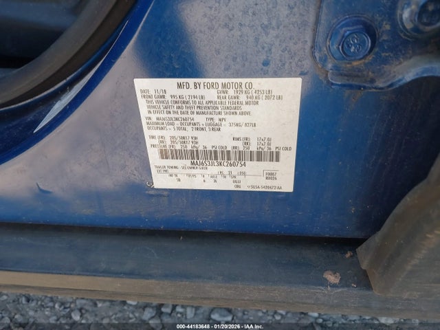 MAJ6S3JL3KC260754 Ford Ecosport Ses
