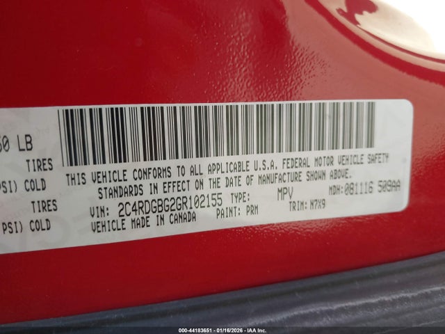 Dodge Grand Caravan Se Plus 2016 2C4RDGBG2GR102155 Image 9