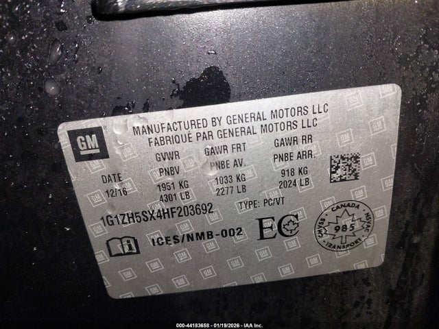 1G1ZH5SX4HF203692 Chevrolet Malibu Premier