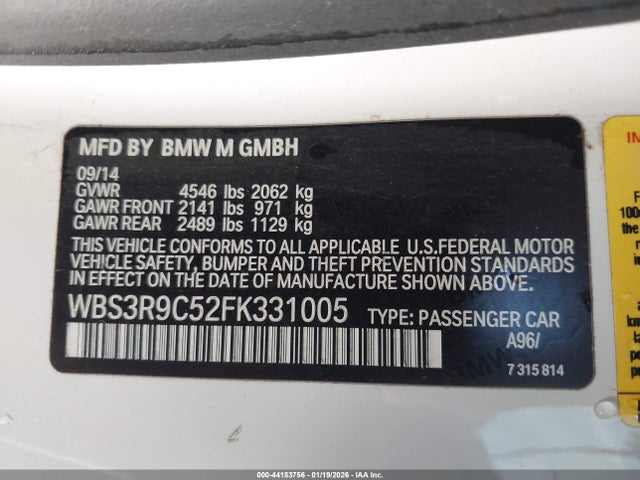 BMW M4 2015 WBS3R9C52FK331005 Image 9