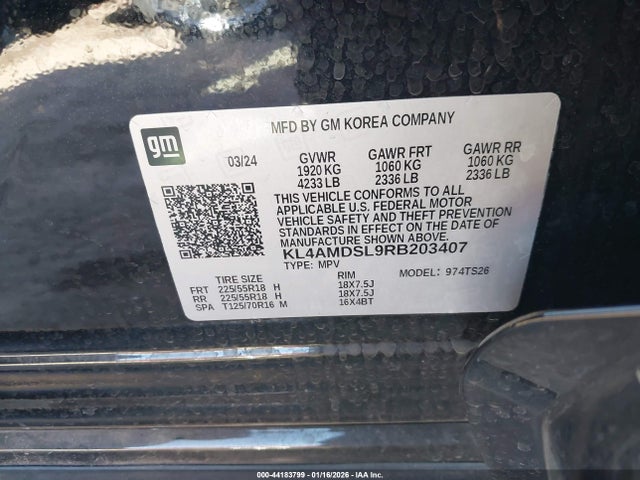 Продаж на аукціоні авто 2024 Buick Encore Gx Sport Touring Fwd, vin: KL4AMDSL9RB203407, номер лоту: 44183799