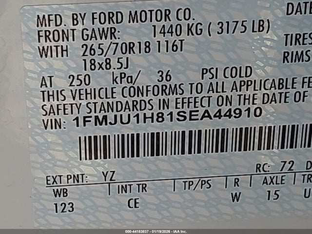 1FMJU1H81SEA44910 Ford Expedition Active