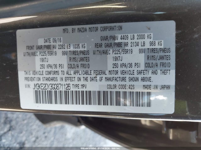 JM3KE2DY3G0871126 Mazda Cx-5 Grand Touring