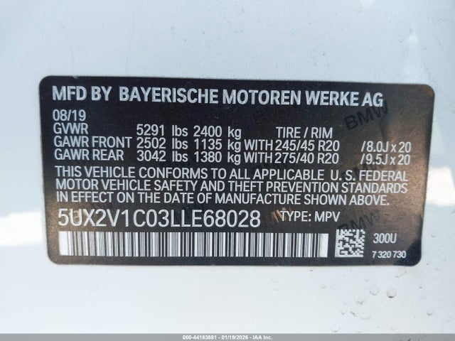 2020 BMW X4 5UX2V1C03LLE68028 Photo 8