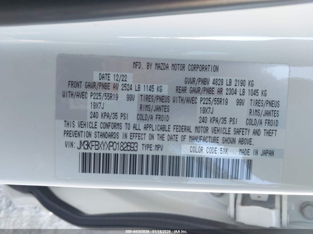 Aukcja sprzedaży 2023 Mazda Cx-5 2.5 Turbo Signature, vin: JM3KFBXYXP0182693, numer aukcji: 44183936