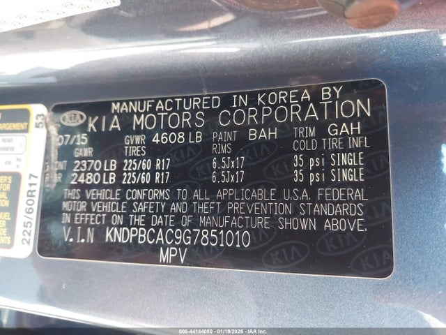 KNDPBCAC9G7851010 KIA Sportage Lx