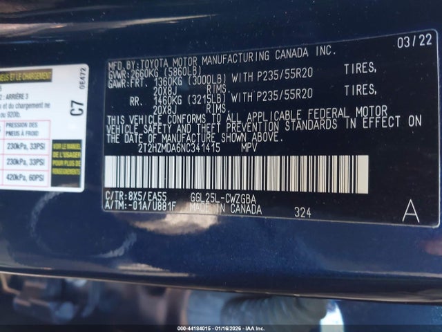 2022 LEXUS RX 350 2T2HZMDA6NC341415 Photo 8