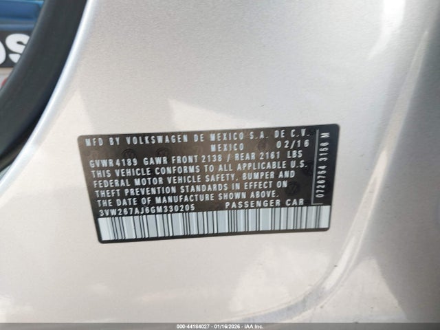 3VW267AJ6GM330205 Volkswagen Jetta 1.4t S