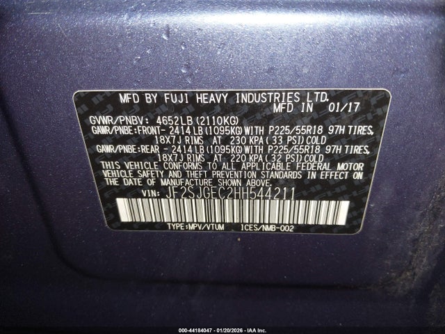 JF2SJGEC2HH544211 Subaru Forester 2.0xt Premium