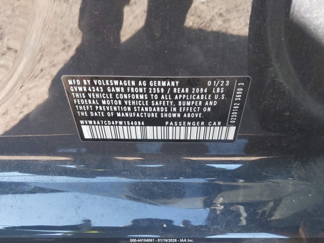 44184061 :رقم المزاد ، WVW8A7CD4PW154094 vin ، 2023 Volkswagen Golf Gti 2.0t 40th Anniversary Edition مزاد بيع