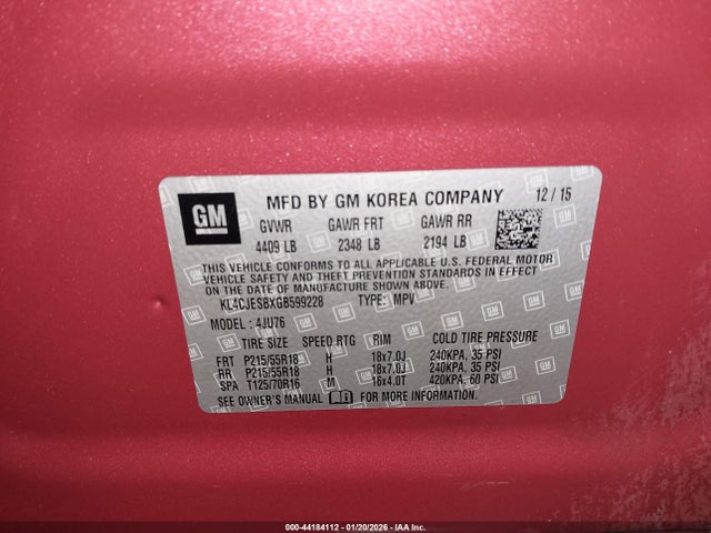 KL4CJESBXGB599228 Buick Encore