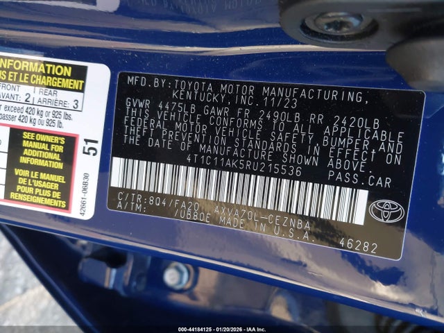 4T1C11AK5RU215536 Toyota CAMRY LE