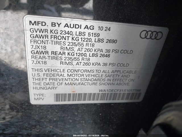 2025 AUDI Q3 WA1DECF31S1017788 Photo 8