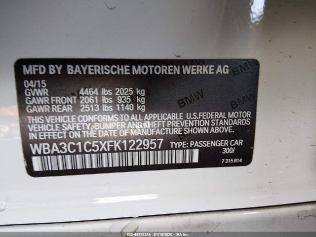 2015 BMW 328I WBA3C1C5XFK122957 Photo 8
