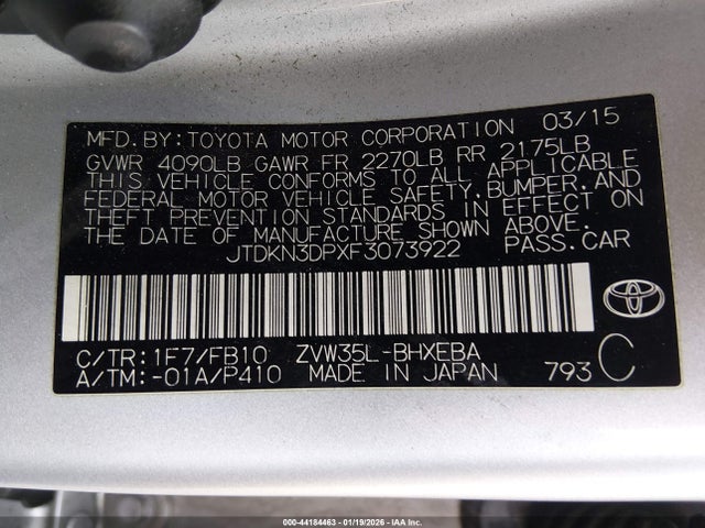 Toyota PRIUS PLUG-IN 2015 JTDKN3DPXF3073922 Image 9