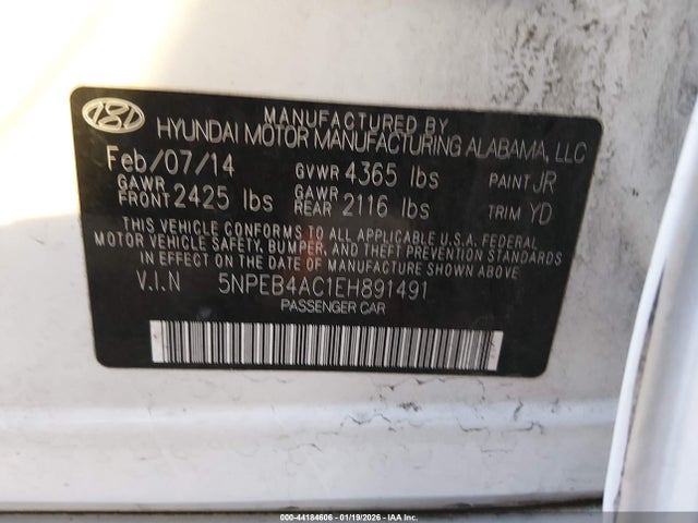Hyundai SONATA GLS 2014 5NPEB4AC1EH891491 Image 9