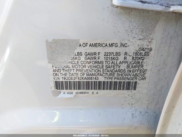 19UDE2F82KA008143 Acura Ilx Premium A-spec Packages/w/technology/a-spec Pkg