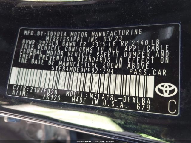 2023 TOYOTA COROLLA 5YFB4MDE9PP021794 Photo 8