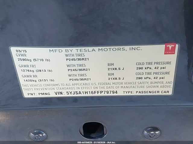 2015 TESLA MODEL S 5YJSA1H16FFP79794 Photo 8