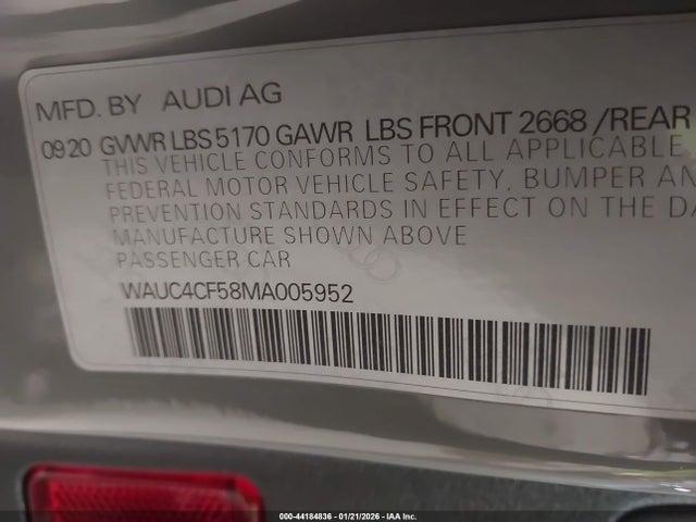 2021 AUDI S5 SPORTBACK WAUC4CF58MA005952 Photo 8