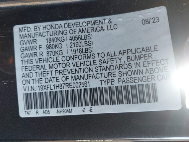 19XFL1H87RE002561 Honda Civic Sport Touring
