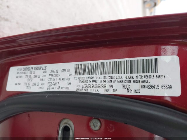 44185009 :رقم المزاد ، 1C6RR7LGXDS602288 vin ، 2013 Ram 1500 Slt مزاد بيع