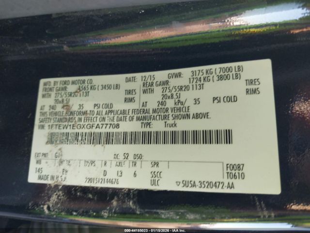 2016 FORD F-150 1FTEW1EGXGFA77708 Photo 8